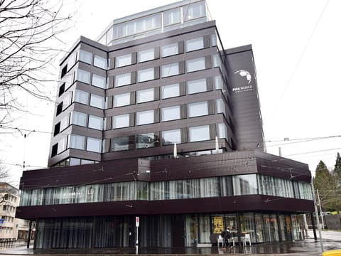 The building of the FIFA Museum at Tessinerplatz in Zurich-Enge